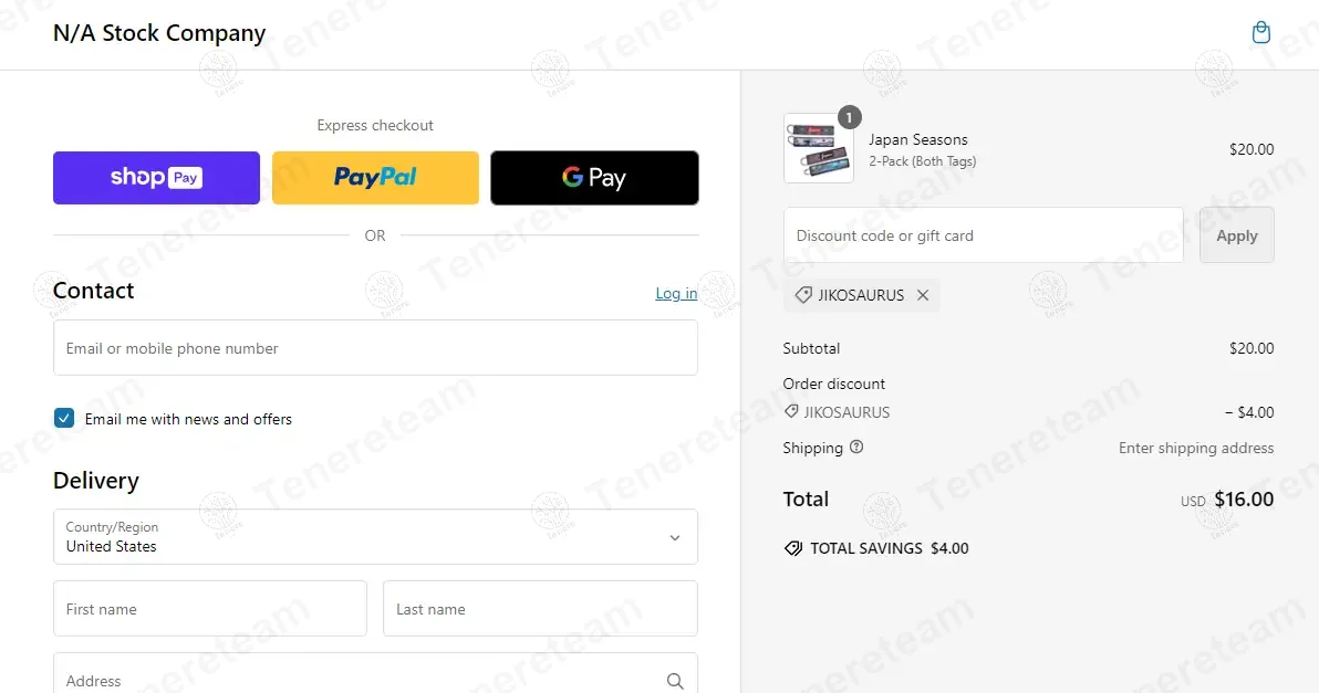 Na Stock Company coupon code: 20% off with JIKOSAURUS. Tested and valid as 1 year ago.