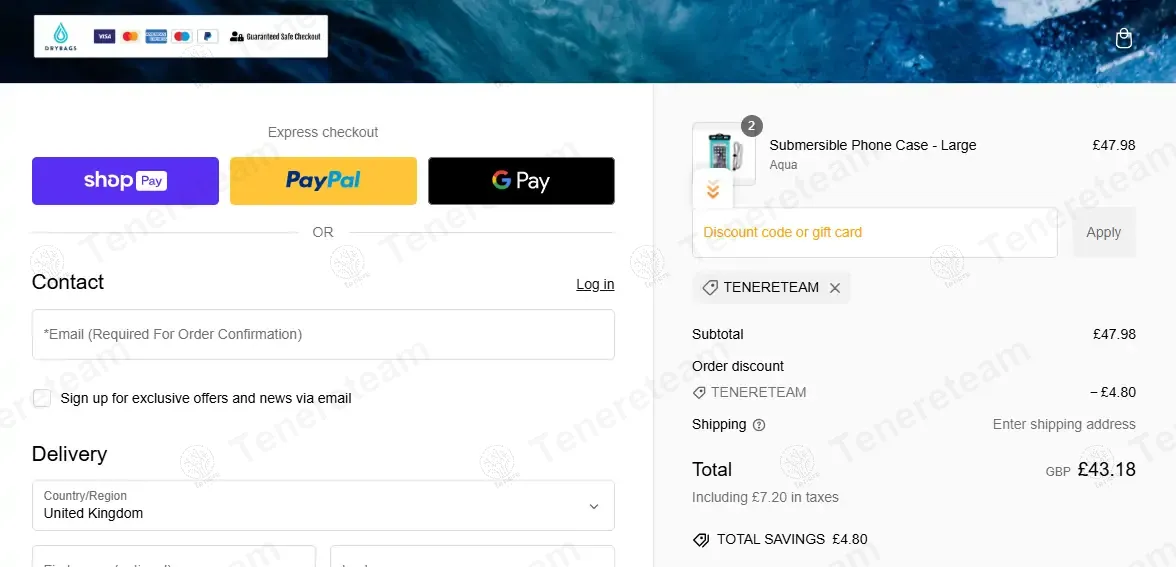 Dry Bags UK apply coupon code