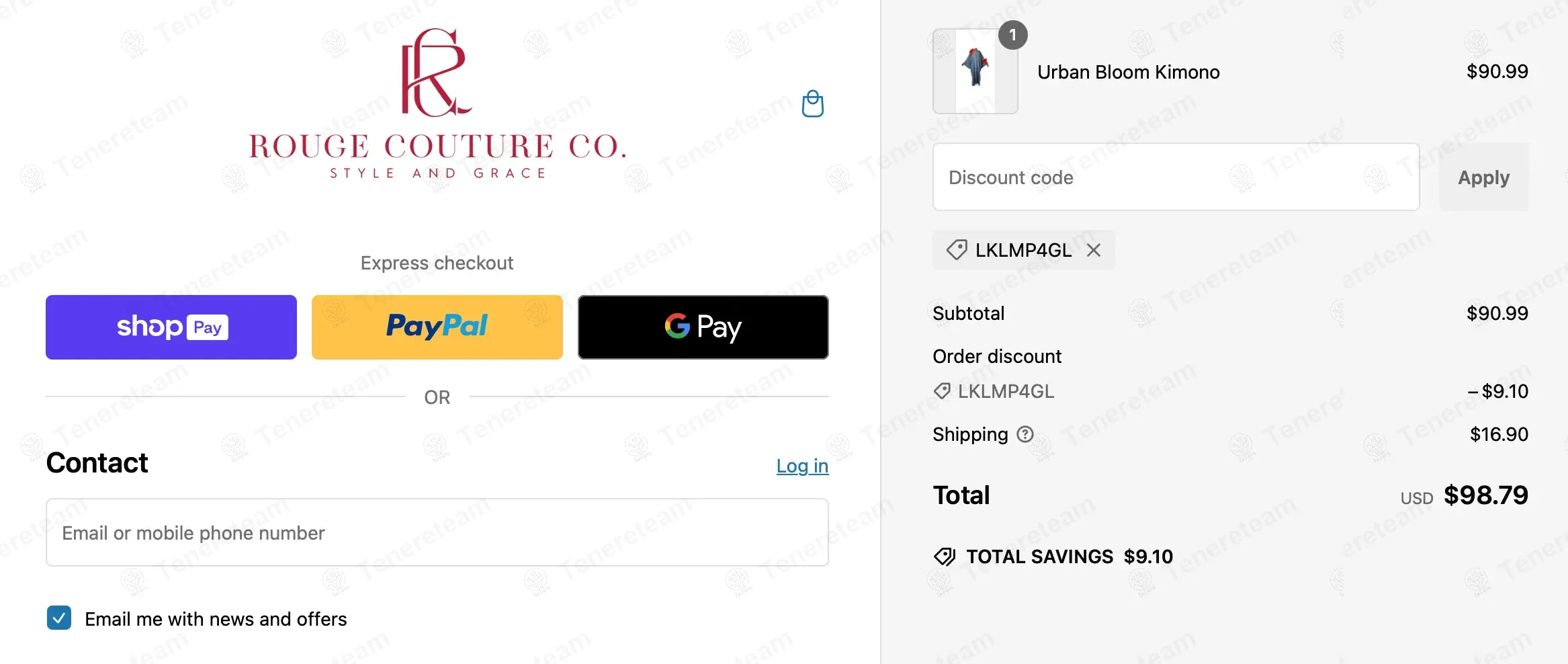 Rouge Couture Co coupon code: 10% off with LKLMP4GL. Tested and valid as 4 months ago.