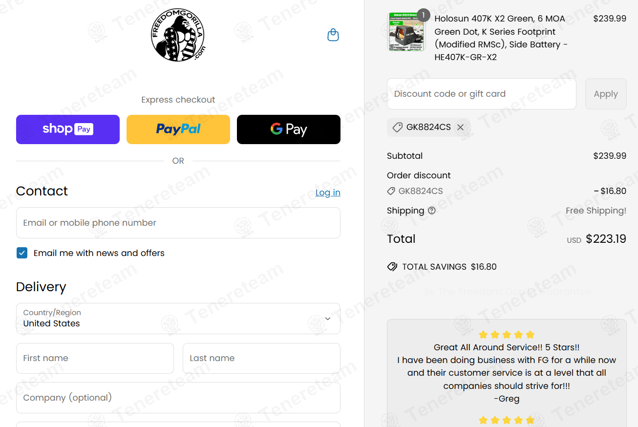 Freedom Gorilla coupon code: 7% off with GK8824CS. Tested and valid as 1 year ago.