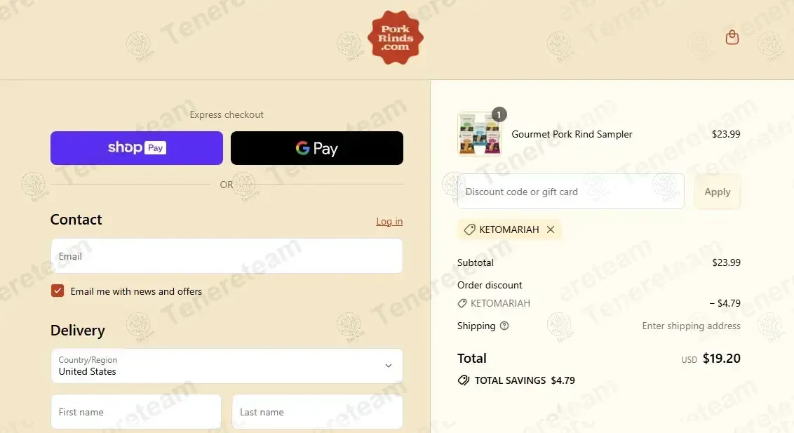 Pork Rinds coupon code: 20% off with KETOMARIAH. Tested and valid as 1 month ago.
