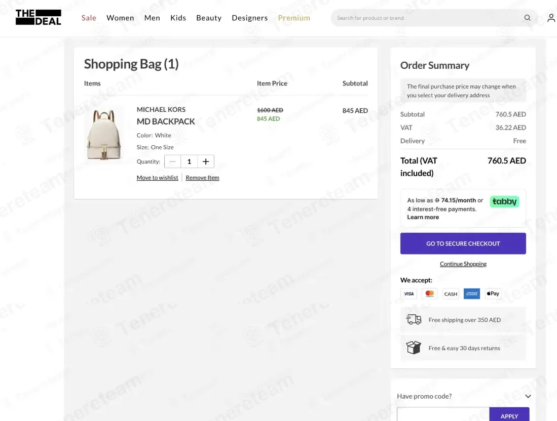 The Deal UAE coupon code: 10% off with FIRST10. Tested and valid as 3 months ago.