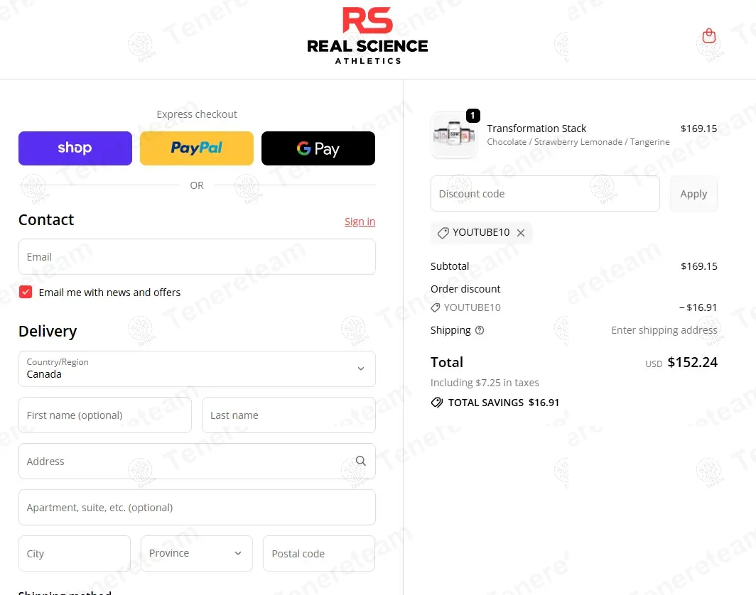 RealScience Athletics coupon code: 10% off with YOUTUBE10. Tested and valid as 9 months ago.