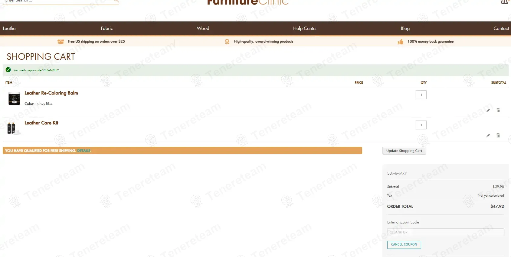 Furniture Clinic coupon code: 20% off with CLEANITUP. Tested and valid as 1 year ago.