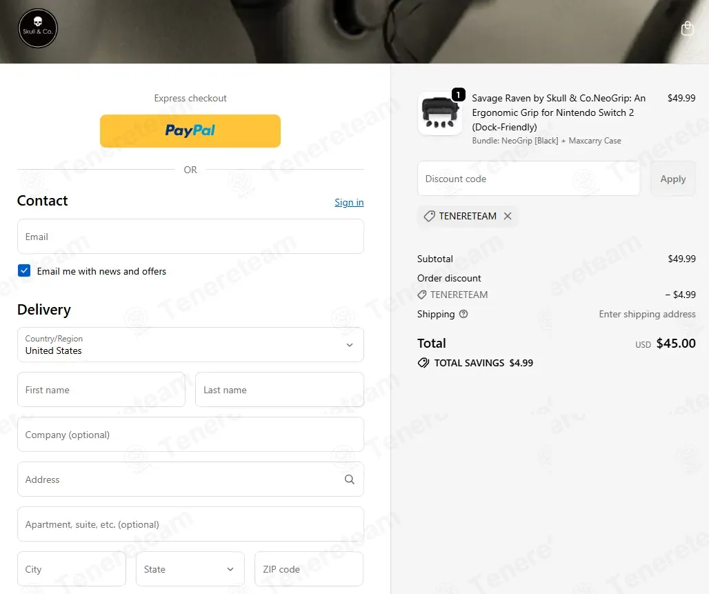 Skull And Co coupon code: 10% off with TENERETEAM. Tested and valid as 1 week ago.