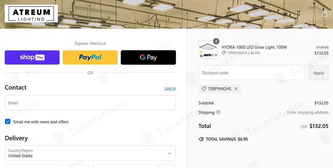 Atreum Lighting coupon code: 5% off with TERPYHIGHS. Tested and valid as 6 months ago.