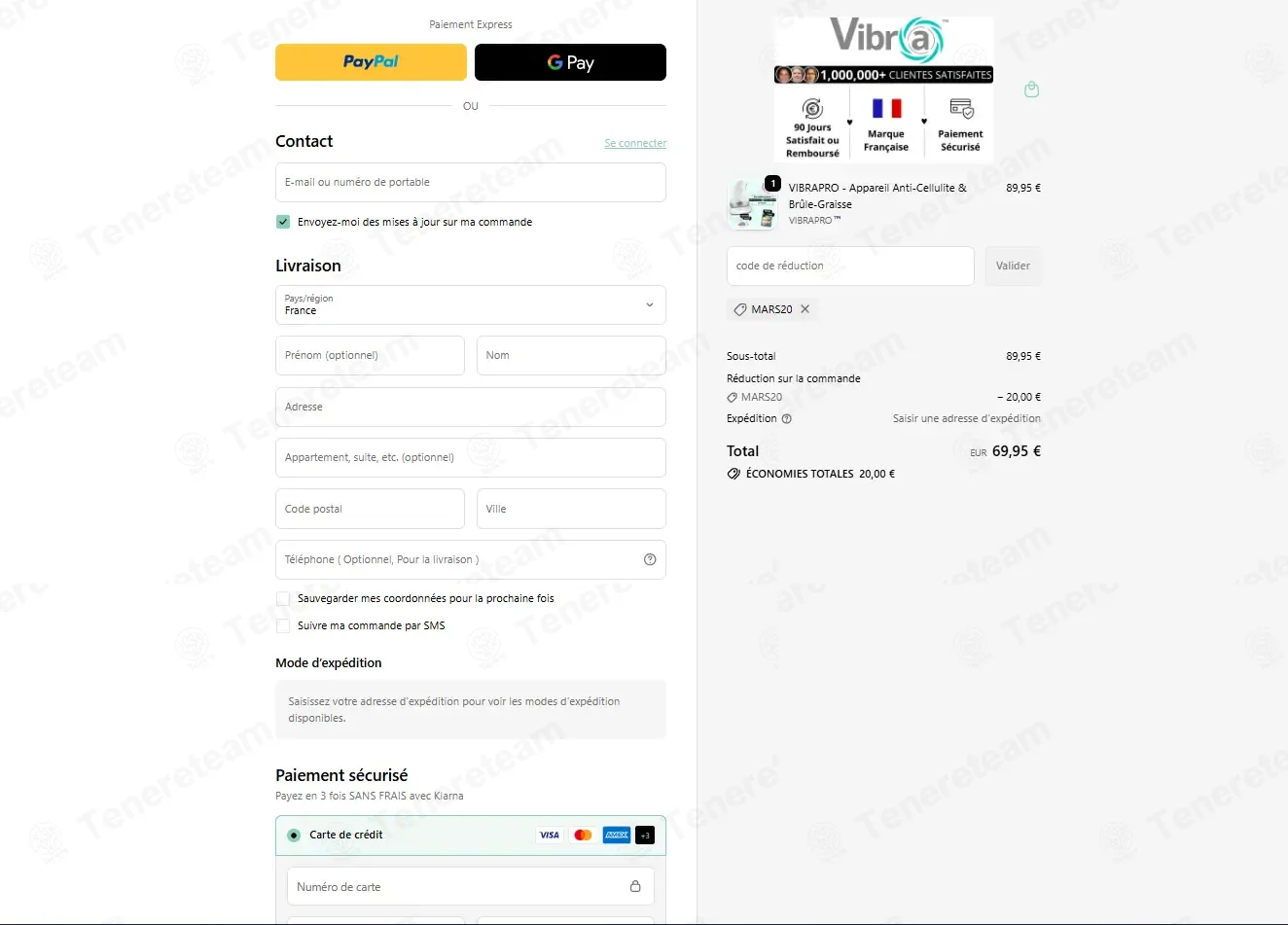 Vibra France coupon code: €20 off with MARS20. Tested and valid as 1 month ago.
