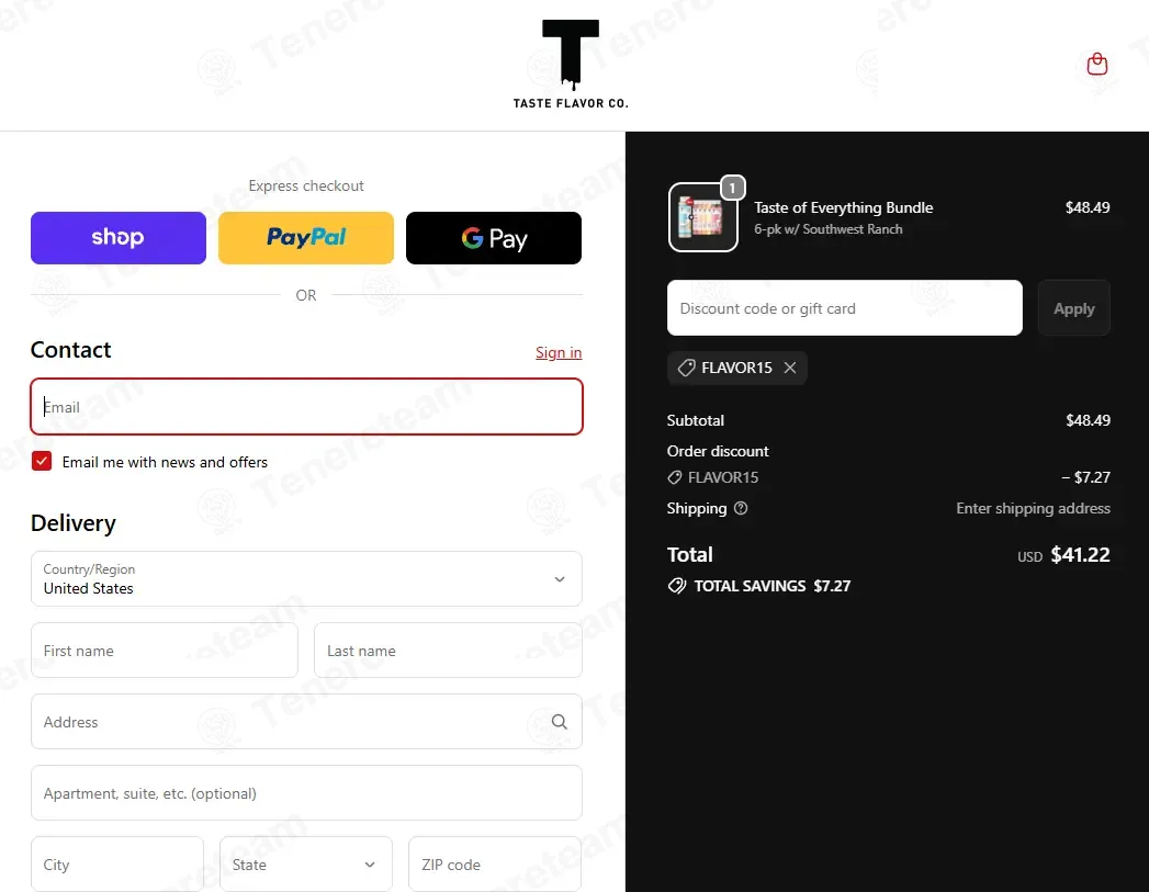 Taste Flavor Co coupon code: 15% off with FLAVOR15. Tested and valid as 1 month ago.