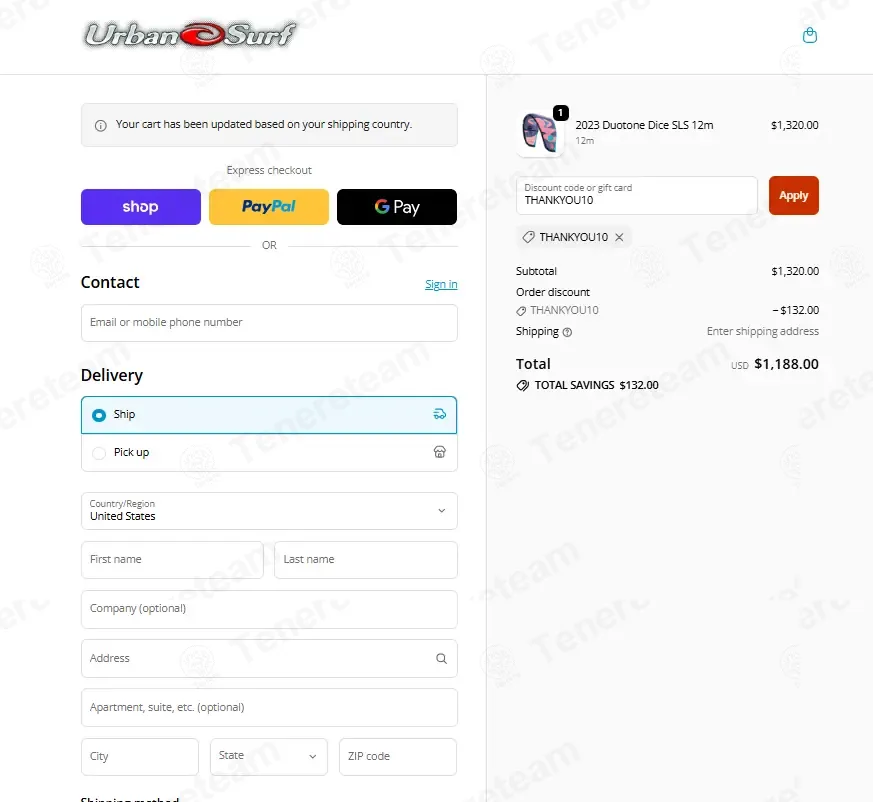 Urban Surf coupon code: 10% off with THANKYOU10. Tested and valid as 8 months ago.