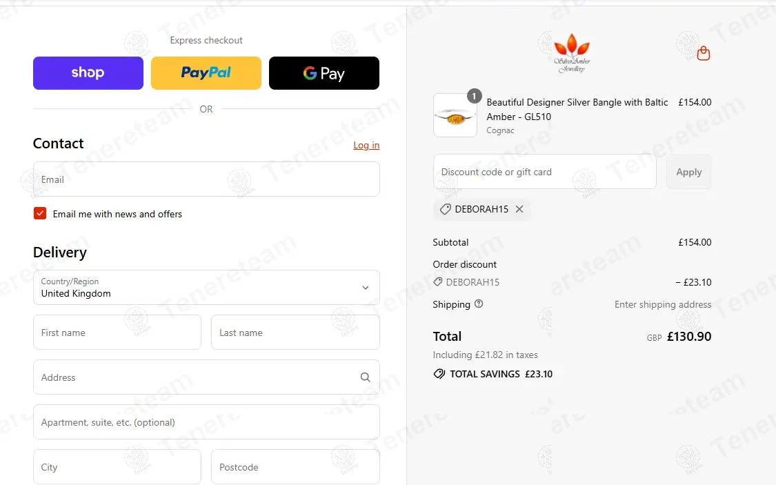 SilverAmber Jewellery coupon code: 15% off with DEBORAH15. Tested and valid as 9 months ago.