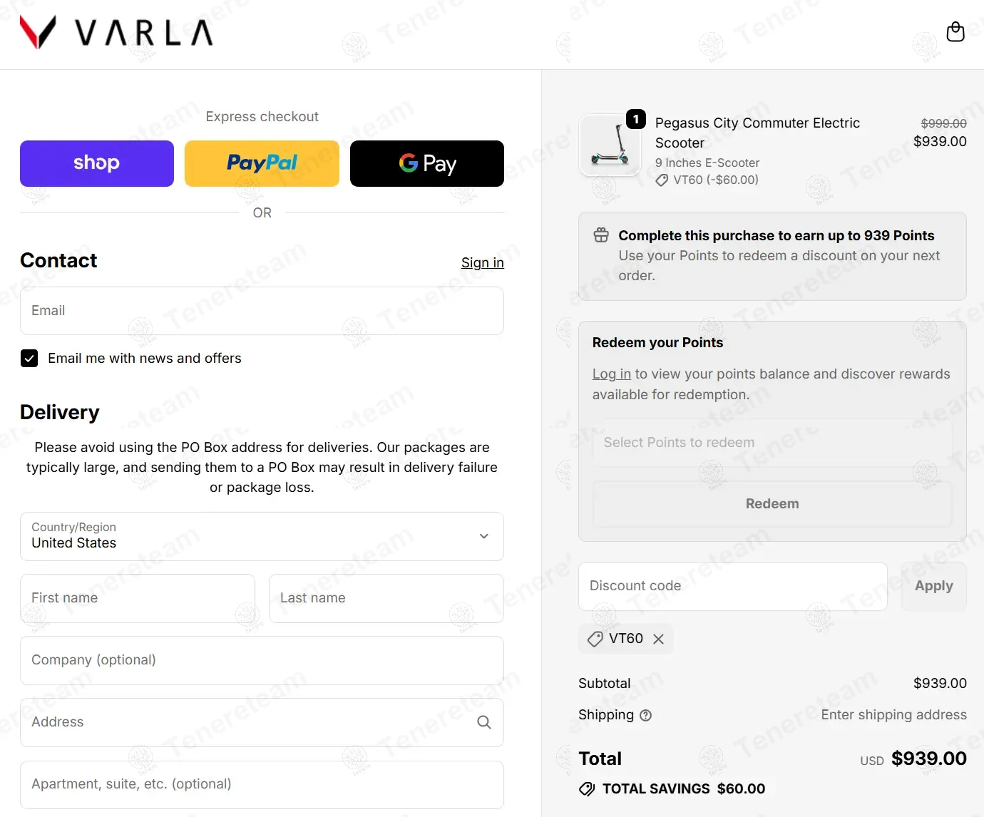 Varla Scooter coupon code: $60 off with VT60. Tested and valid as 9 months ago.