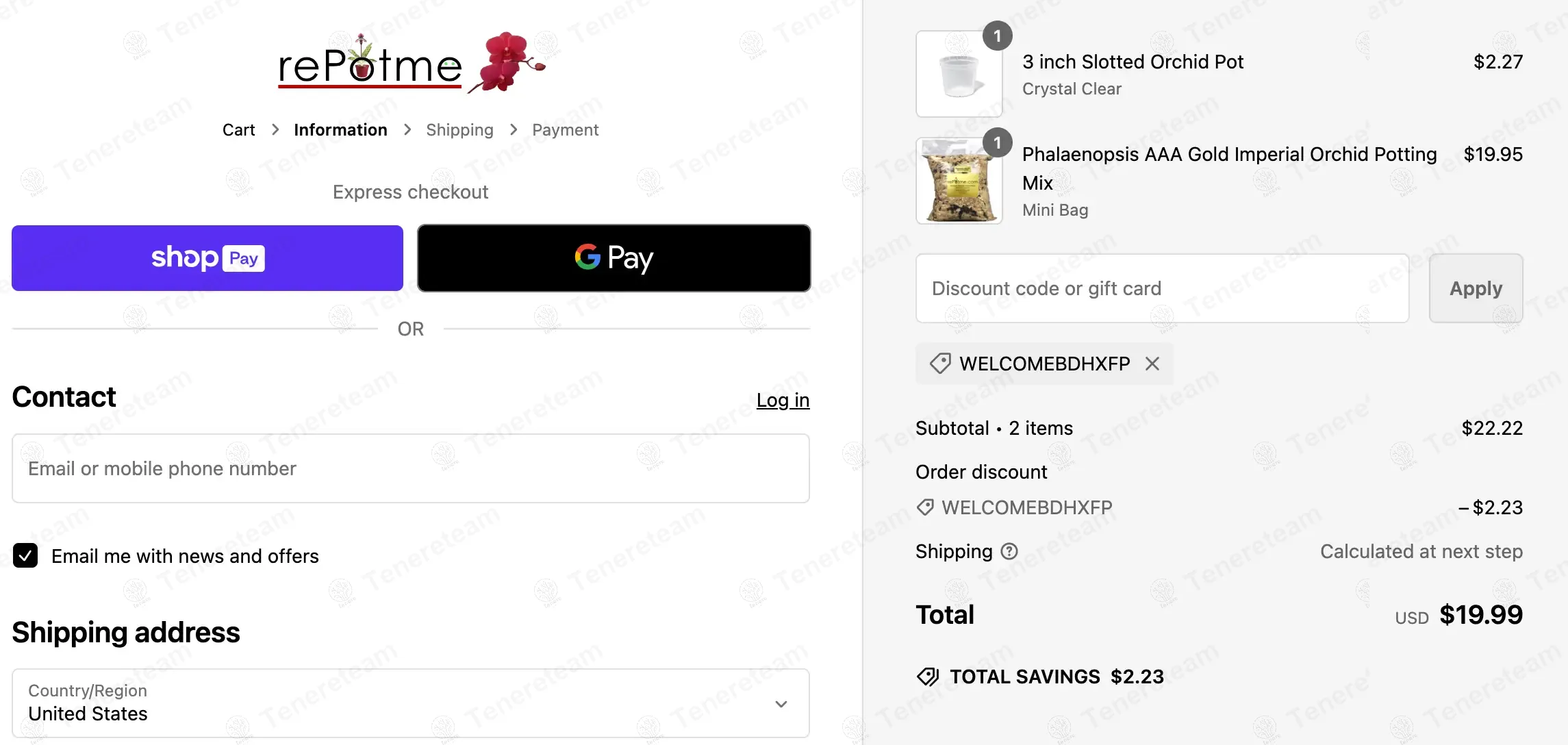Repotme coupon code: 10% off with WELCOMEBDHXFP. Tested and valid as 1 year ago.