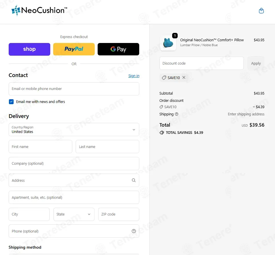 NeoCushion coupon code: 10% off with SAVE10. Tested and valid as 3 weeks ago.
