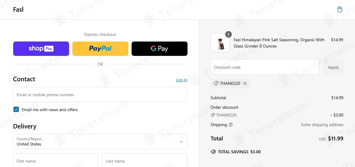 Faslonline coupon code: 20% off with THANKS20. Tested and valid as 1 year ago.