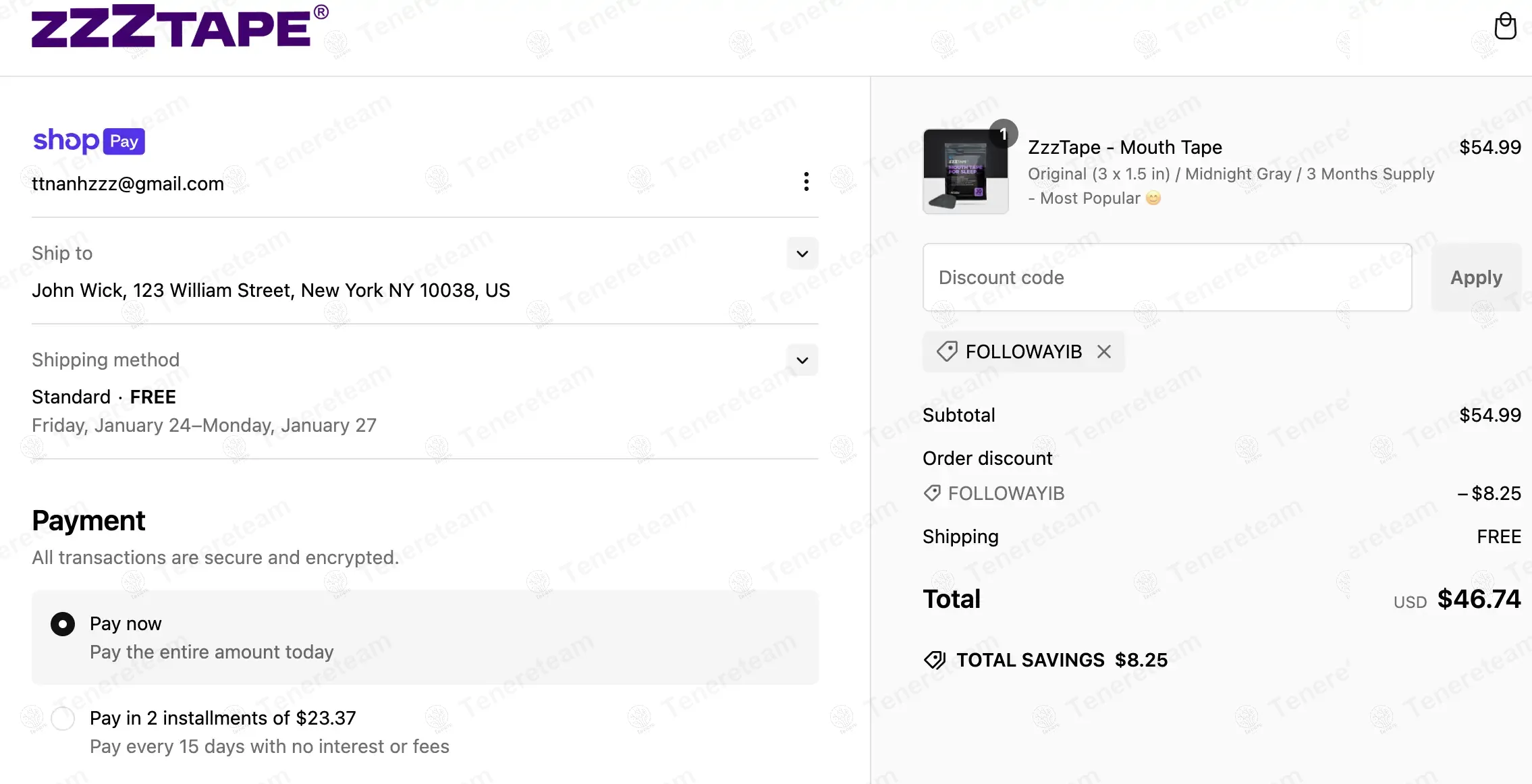 ZzzTape coupon code: 15% off with FOLLOWAYIB. Tested and valid as 1 year ago.