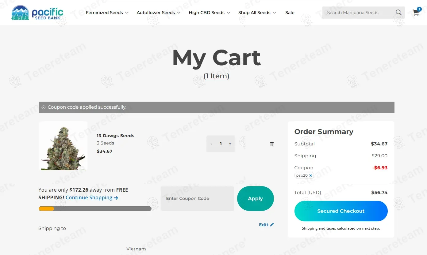Pacific Seed Bank coupon code: 20% off with PSB20. Tested and valid as 7 months ago.