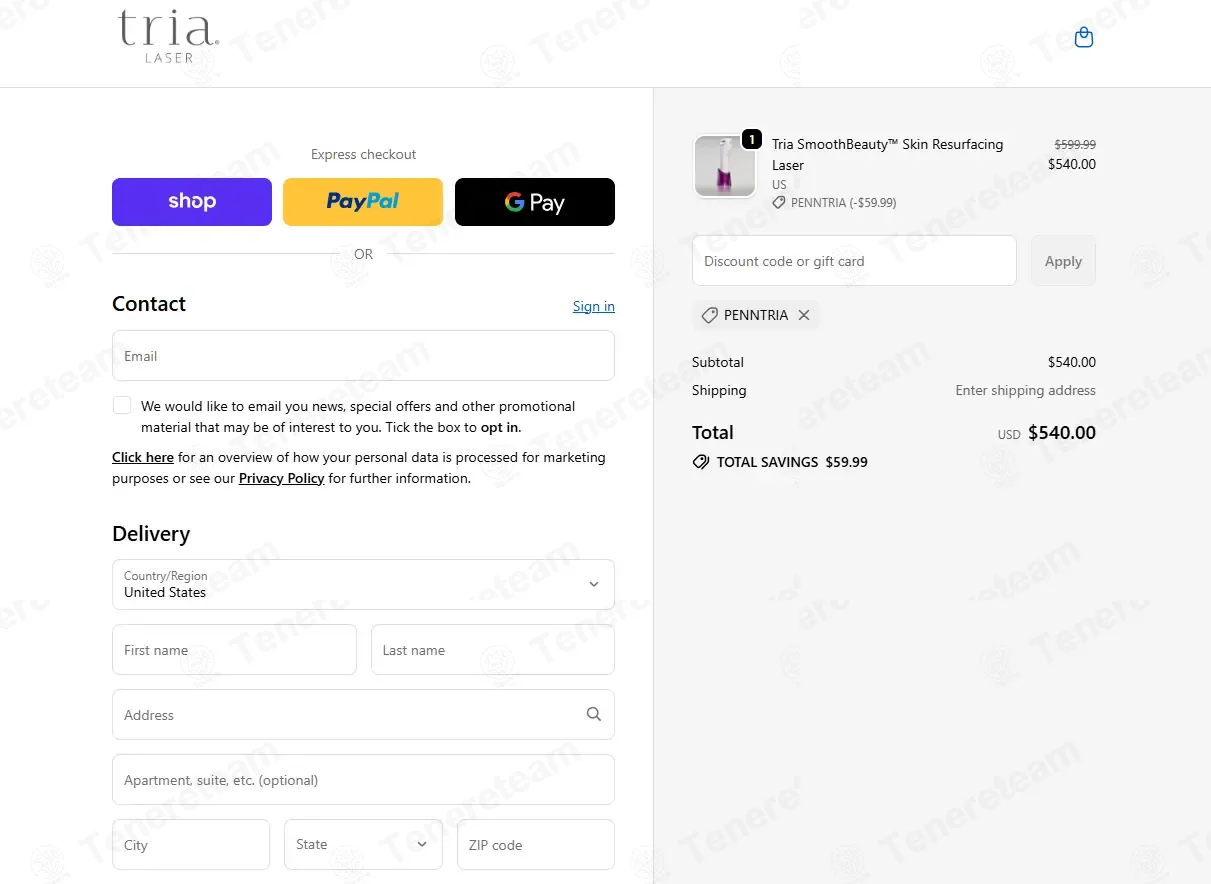 Tria Beauty coupon code: 10% off with PENNTRIA. Tested and valid as 3 months ago.