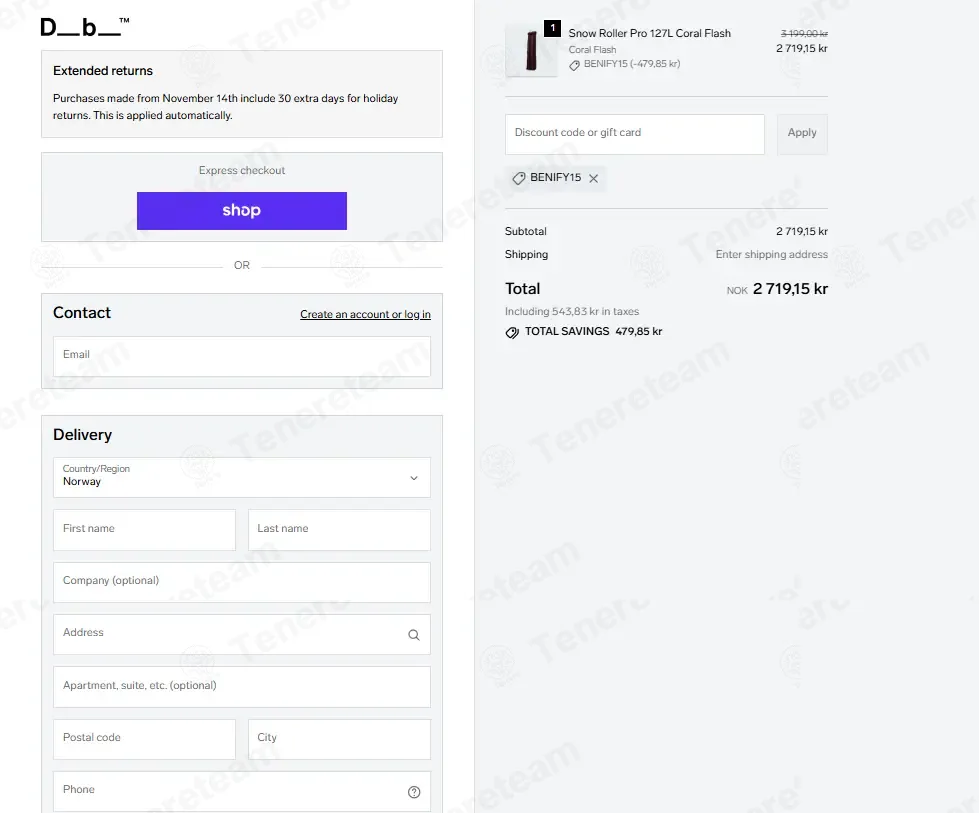 Db journey coupon code: 15% off with BENIFY15. Tested and valid as 5 days ago.