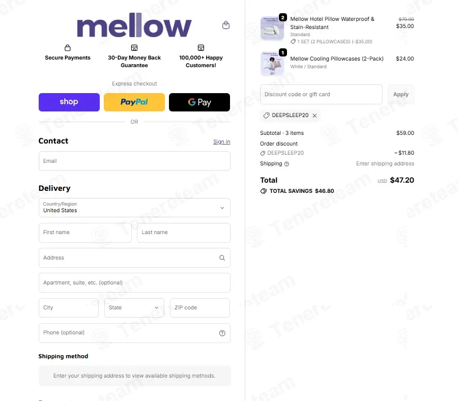 Mellow Sleep coupon code: 20% off with DEEPSLEEP20. Tested and valid as 1 month ago.