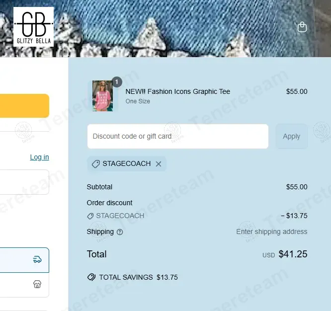 Glitzy Bella coupon code: 25% off with STAGECOACH. Tested and valid as 1 year ago.