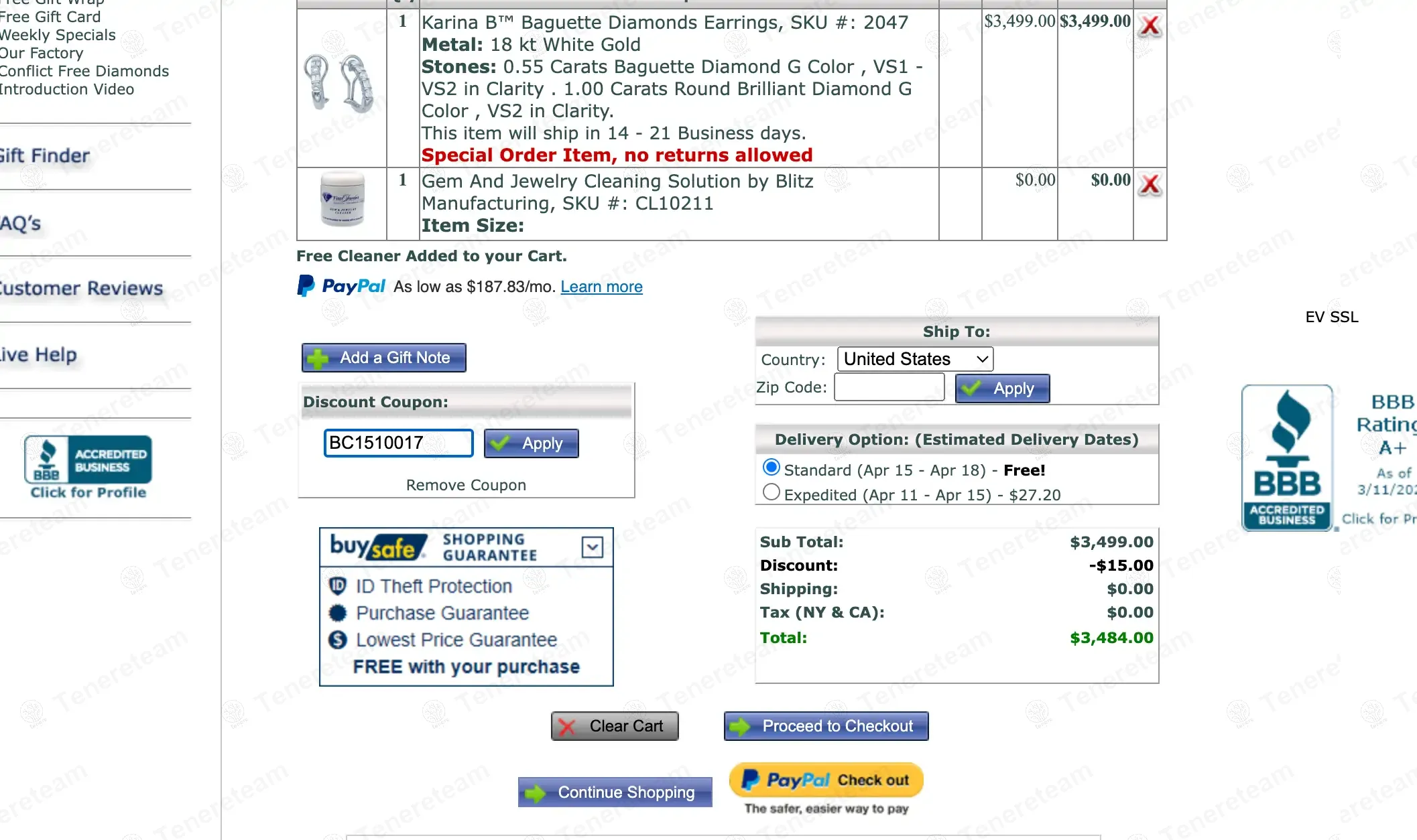 Fine Jewelers coupon code: $15 off with BC1510017. Tested and valid as 1 year ago.