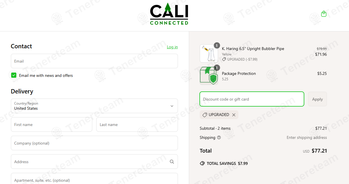Caliconnected coupon code: 10% off with UPGRADED. Tested and valid as 1 year ago.
