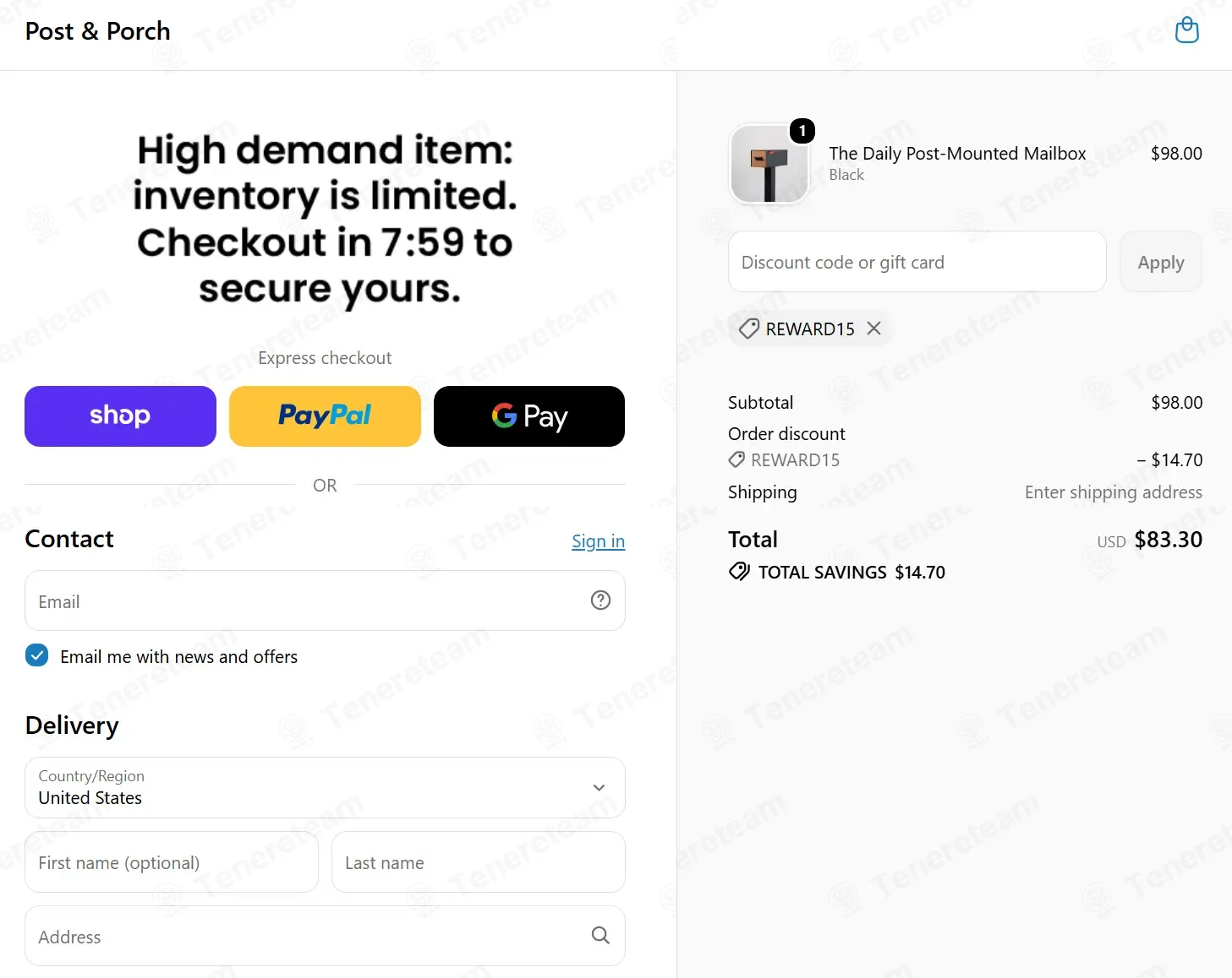 Post And Porch apply coupon code