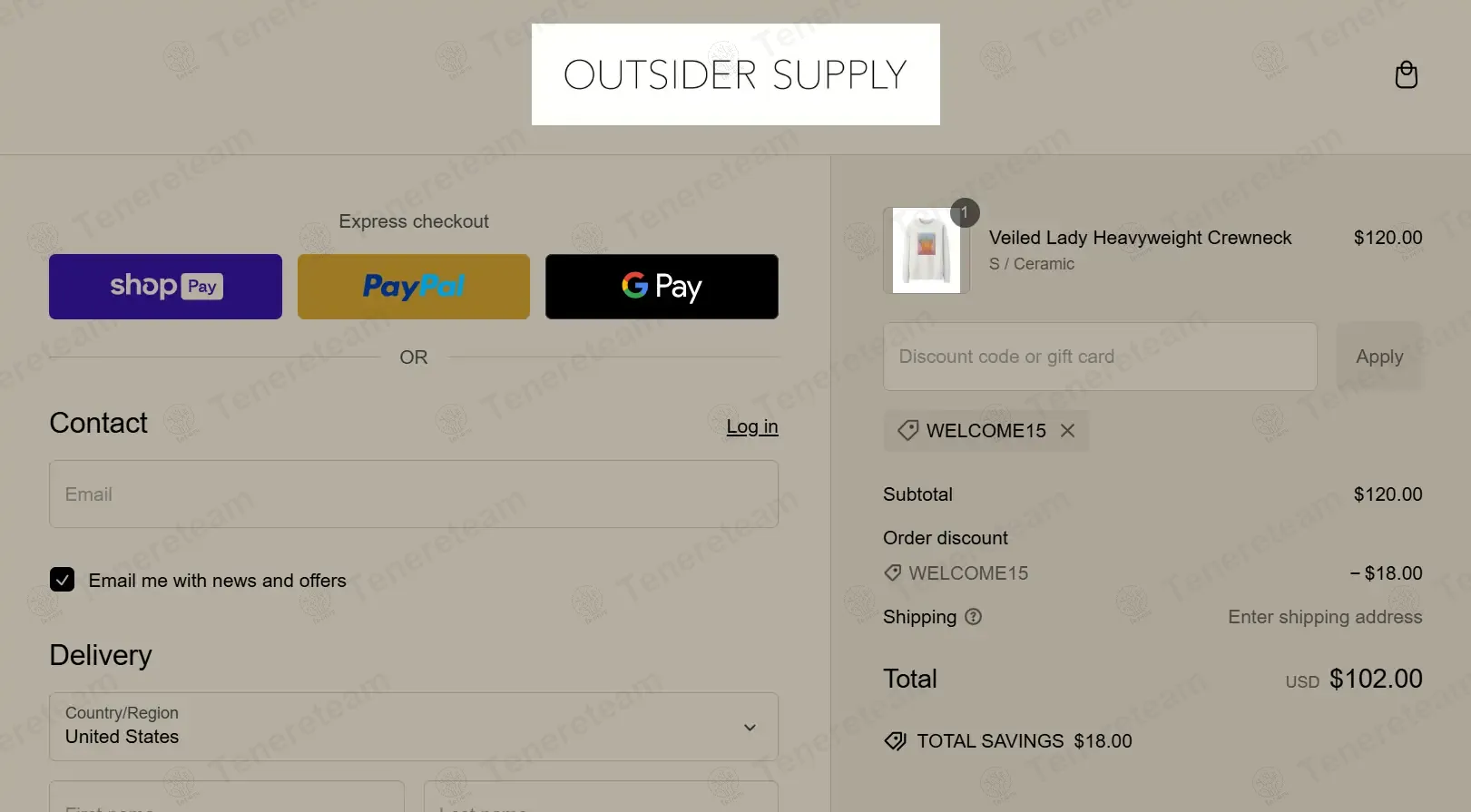 Outsider Supply apply coupon code