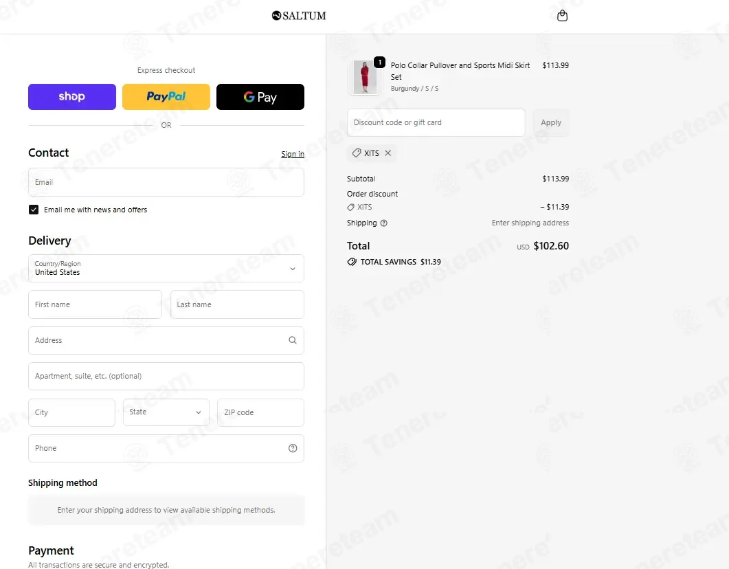 Saltum Sports coupon code: 10% off with XITS. Tested and valid as 2 weeks ago.
