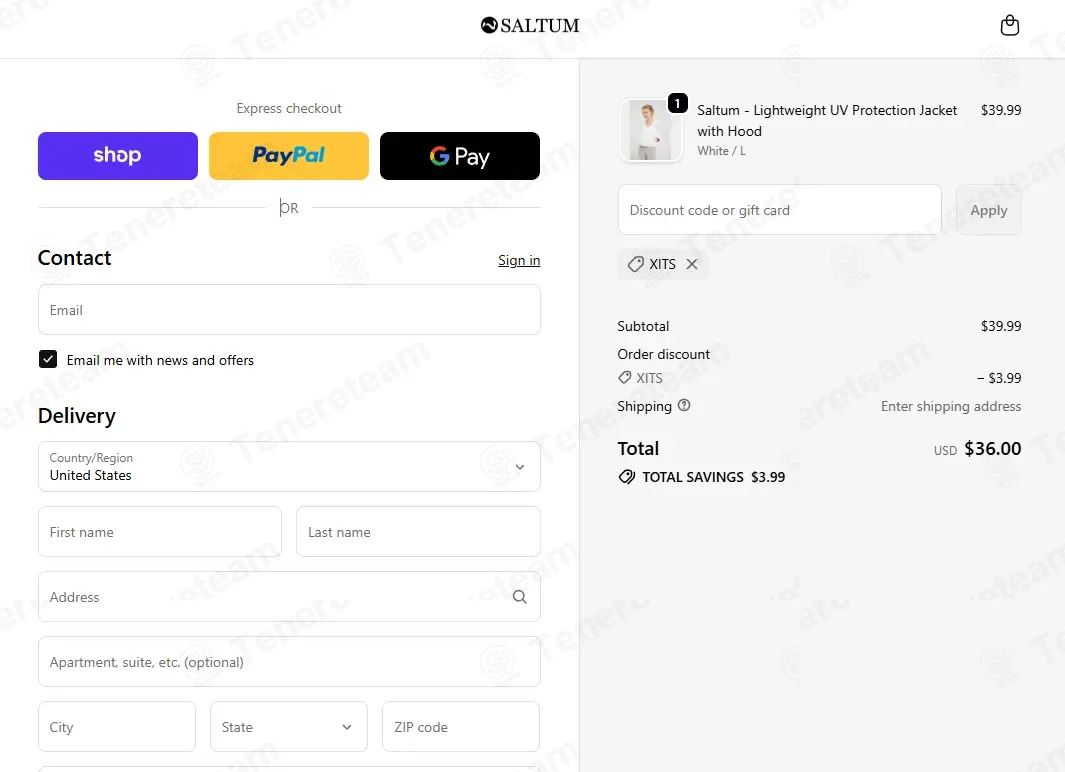 Saltum Sports coupon code: 10% off with XITS. Tested and valid as 2 weeks ago.