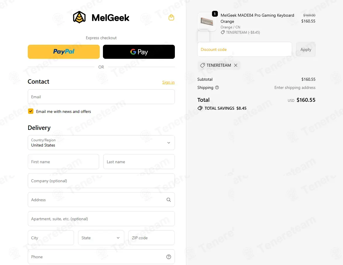 MelGeek coupon code: 5% off with TENERETEAM. Tested and valid as 1 month ago.