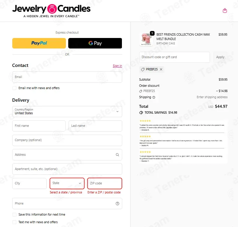 Jewelry Candles coupon code: 25% off with PREBF25. Tested and valid as 1 week ago.