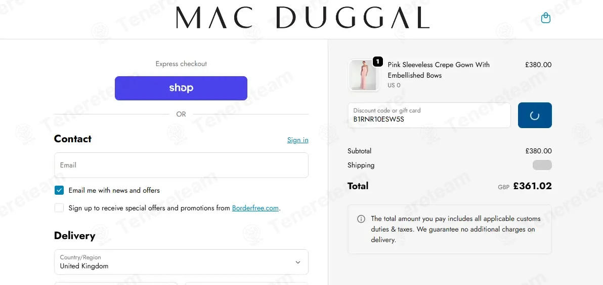 Mac Duggal coupon code: $25 off with B1RNR10ESW5S. Tested and valid as 1 month ago.