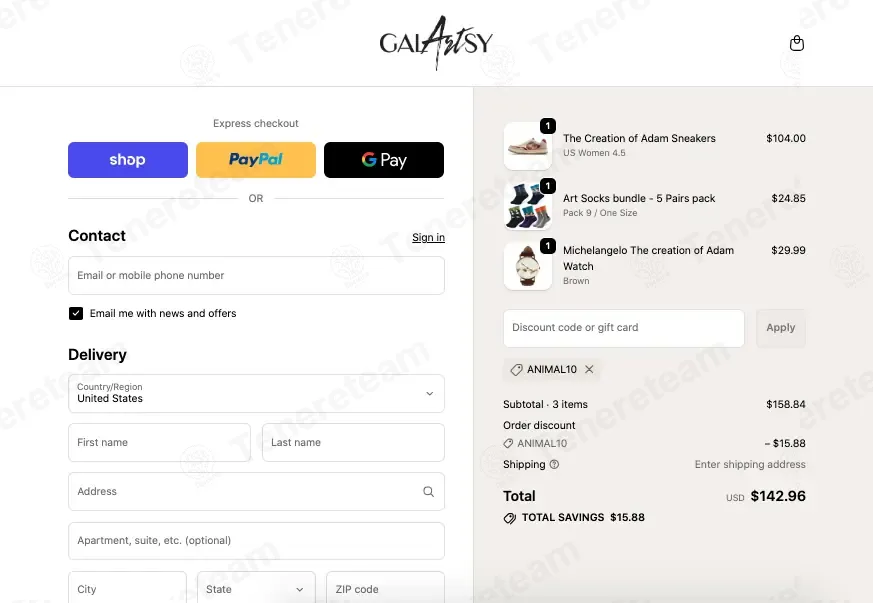 Galartsy coupon code: 10% off with ANIMAL10. Tested and valid as 1 week ago.