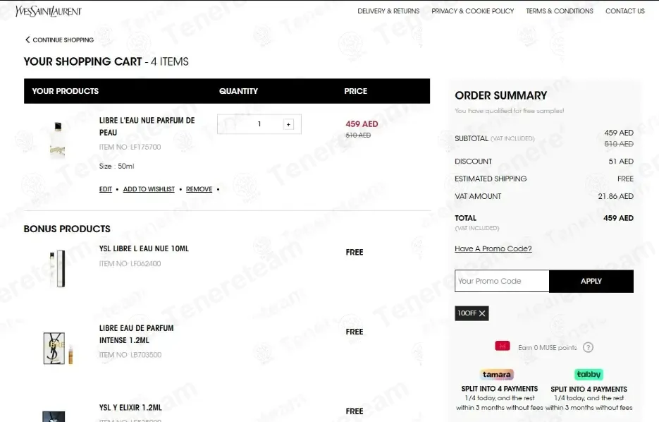 Ysl Beauty AE coupon code: 10% off with 10OFF. Tested and valid as 8 months ago.