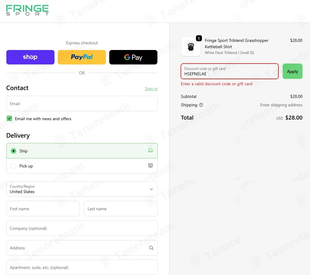 Fringe Sport coupon code: 40% off with HSEPNELAE. Tested and valid as 5 months ago.