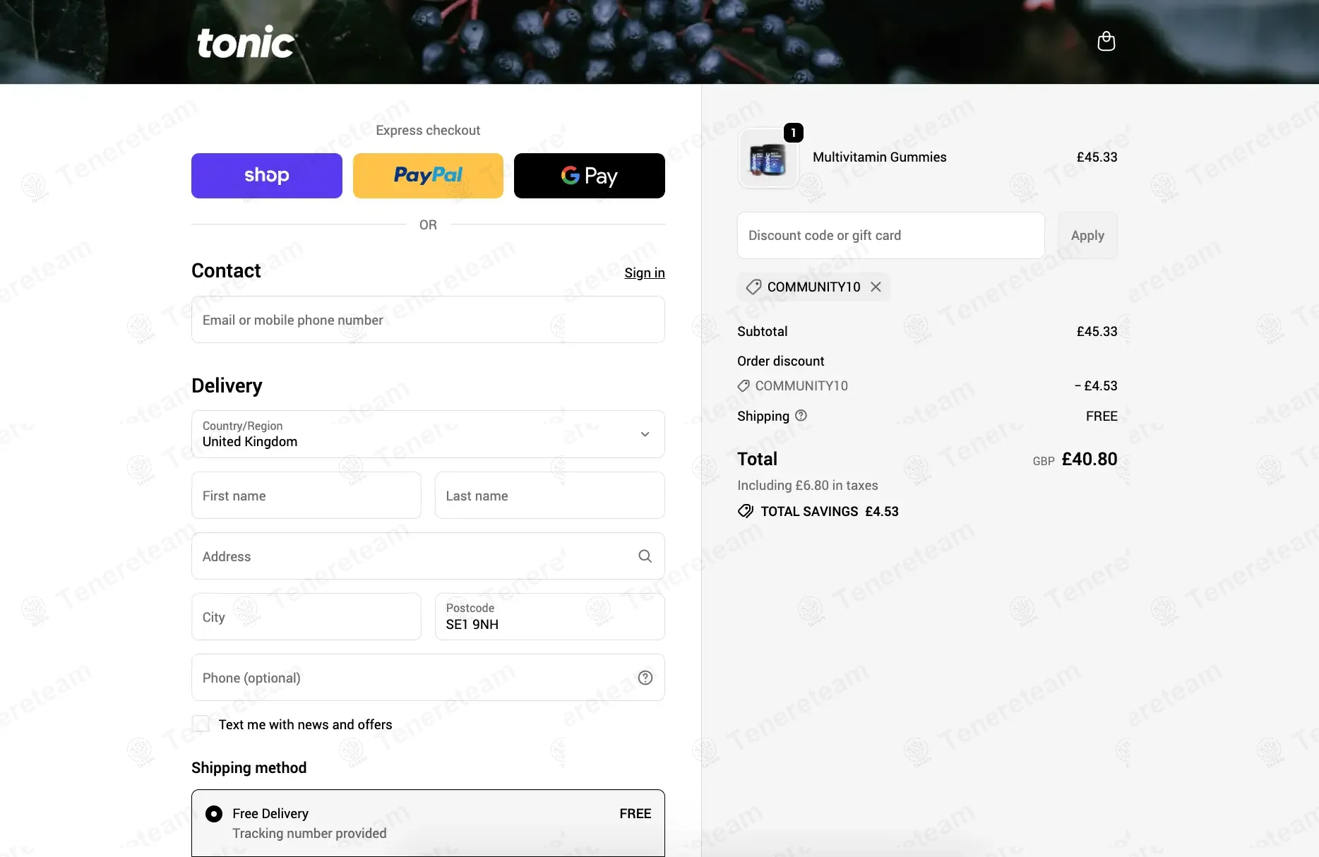 Tonic Health coupon code: 10% off with COMMUNITY10. Tested and valid as 9 months ago.
