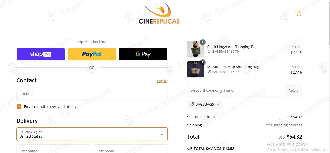 Cinereplicas coupon code: 20% off with BAGSBAGS. Tested and valid as 1 year ago.