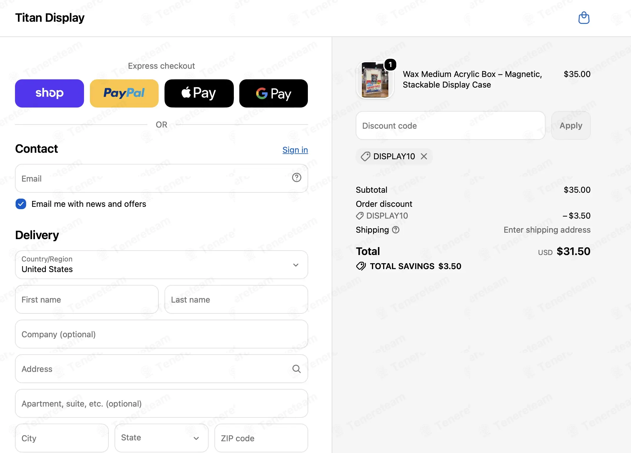 Titan Display coupon code verified as working at checkout
