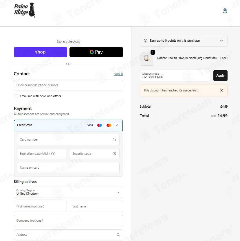 Paleo Ridge coupon code: £5 off with FIVE38NSQV6D. Tested and valid as 4 days ago.