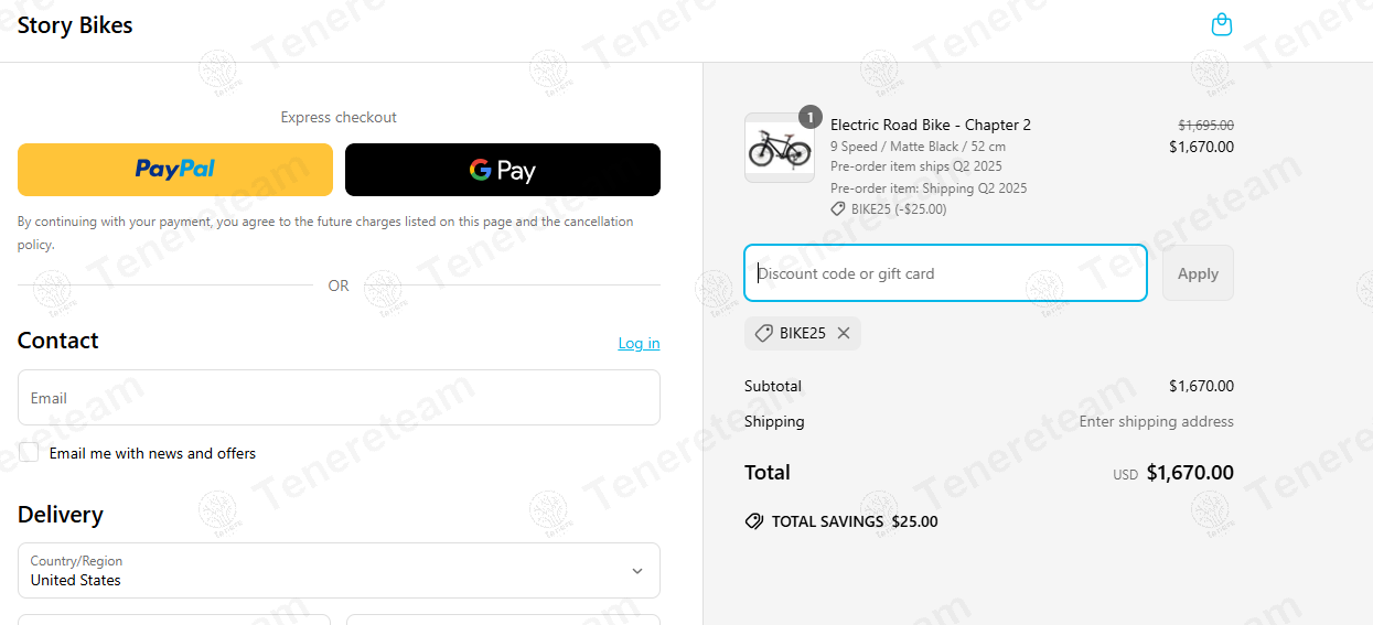 Story Bikes apply coupon code