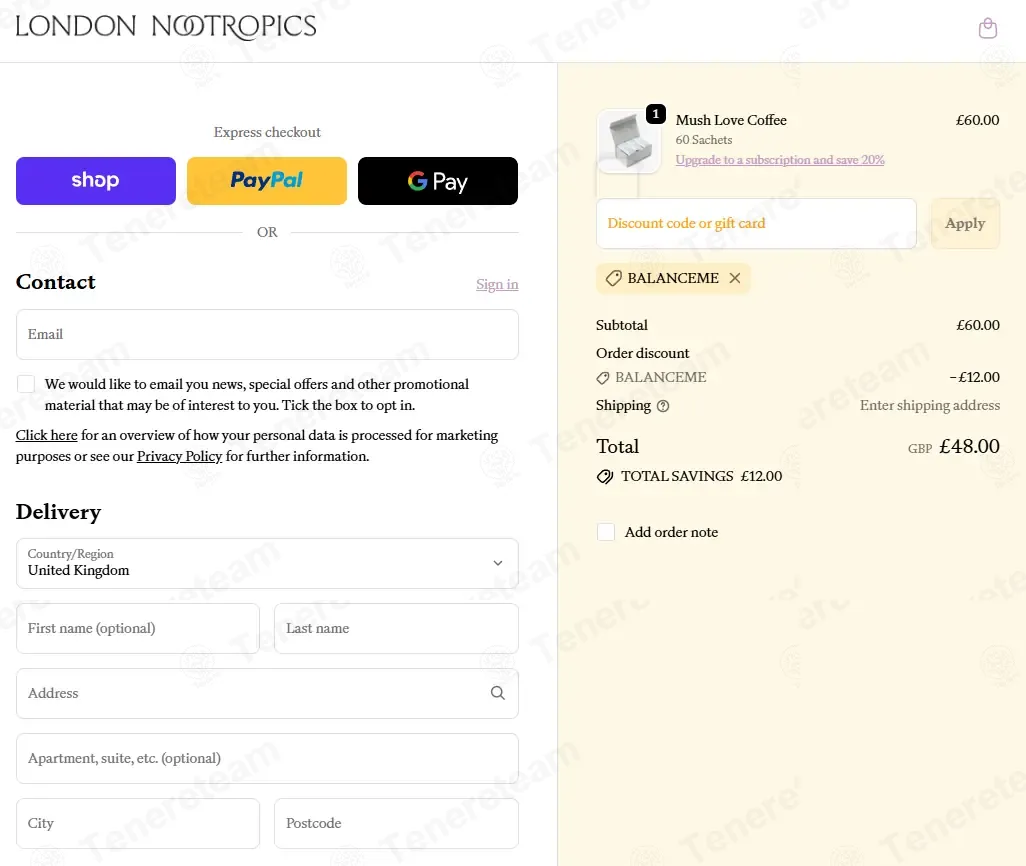 London Nootropics coupon code: 20% off with BALANCEME. Tested and valid as 8 months ago.