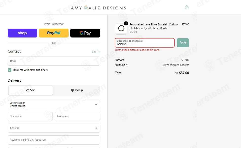 Amy Waltz coupon code: 20% off with ANNA20. Tested and valid as 6 days ago.