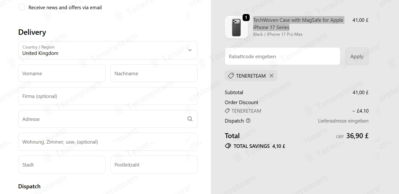 Bezzos Shop DE coupon code: 10% off with TENERETEAM. Tested and valid as 2 weeks ago.