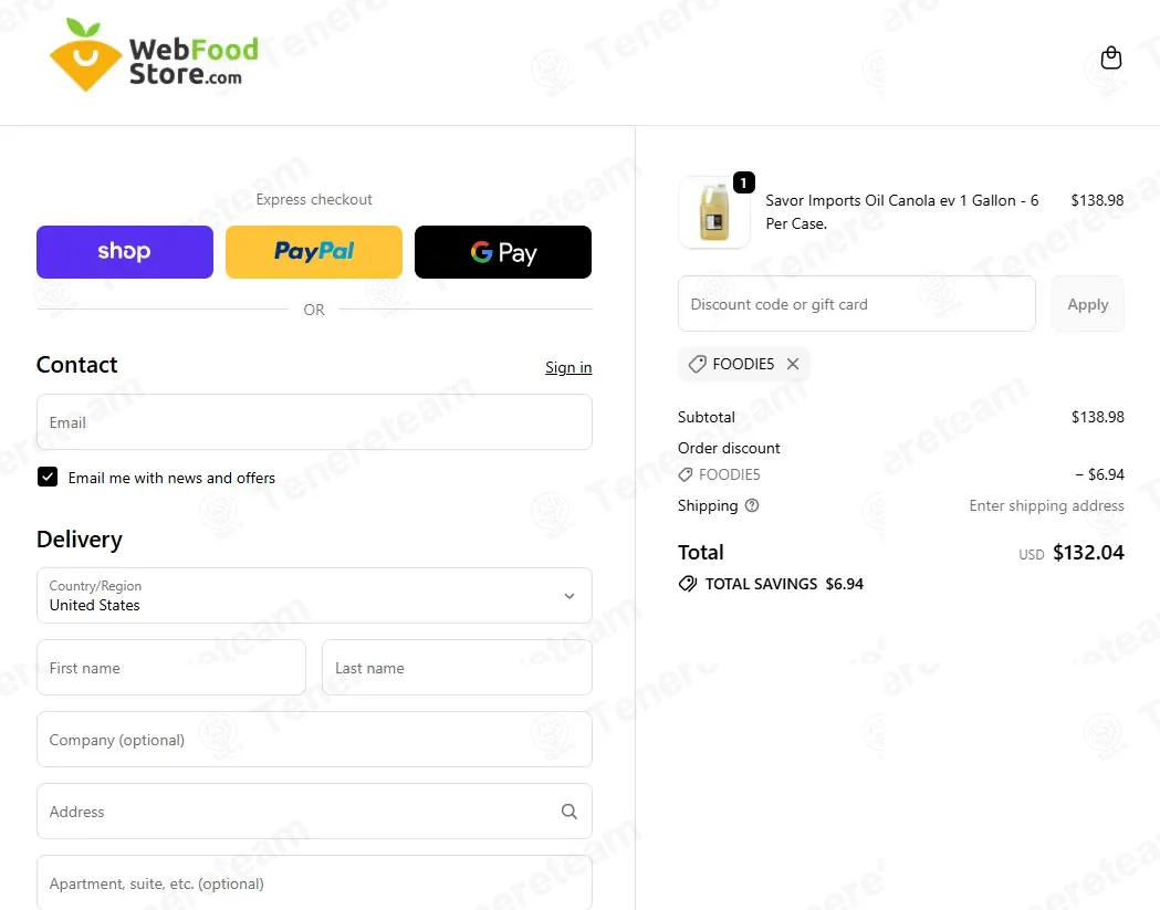 Web Food Store coupon code: 5% off with FOODIE5. Tested and valid as 1 month ago.