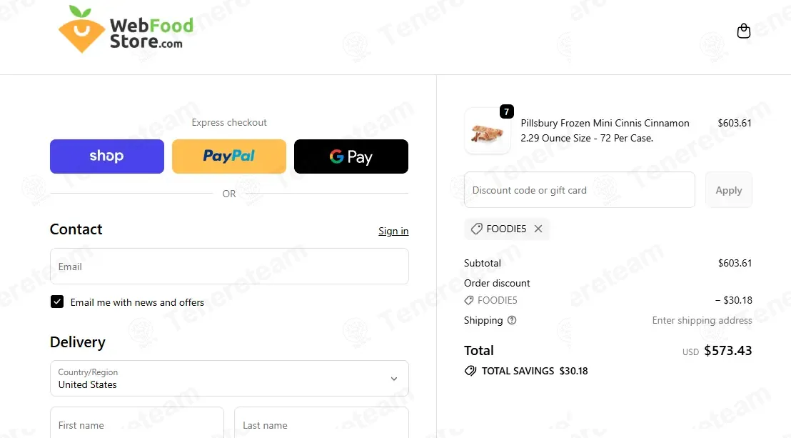 Web Food Store coupon code: 5% off with FOODIE5. Tested and valid as 1 month ago.