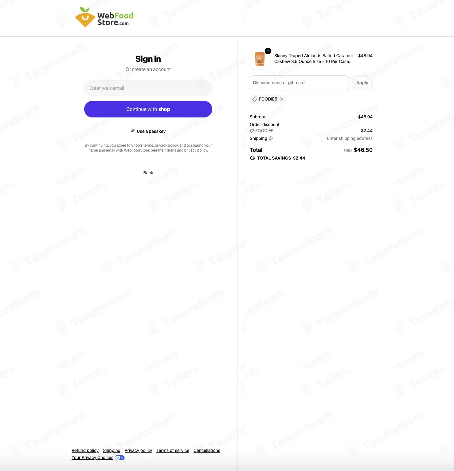 Web Food Store coupon code: 5% off with FOODIE5. Tested and valid as 1 month ago.