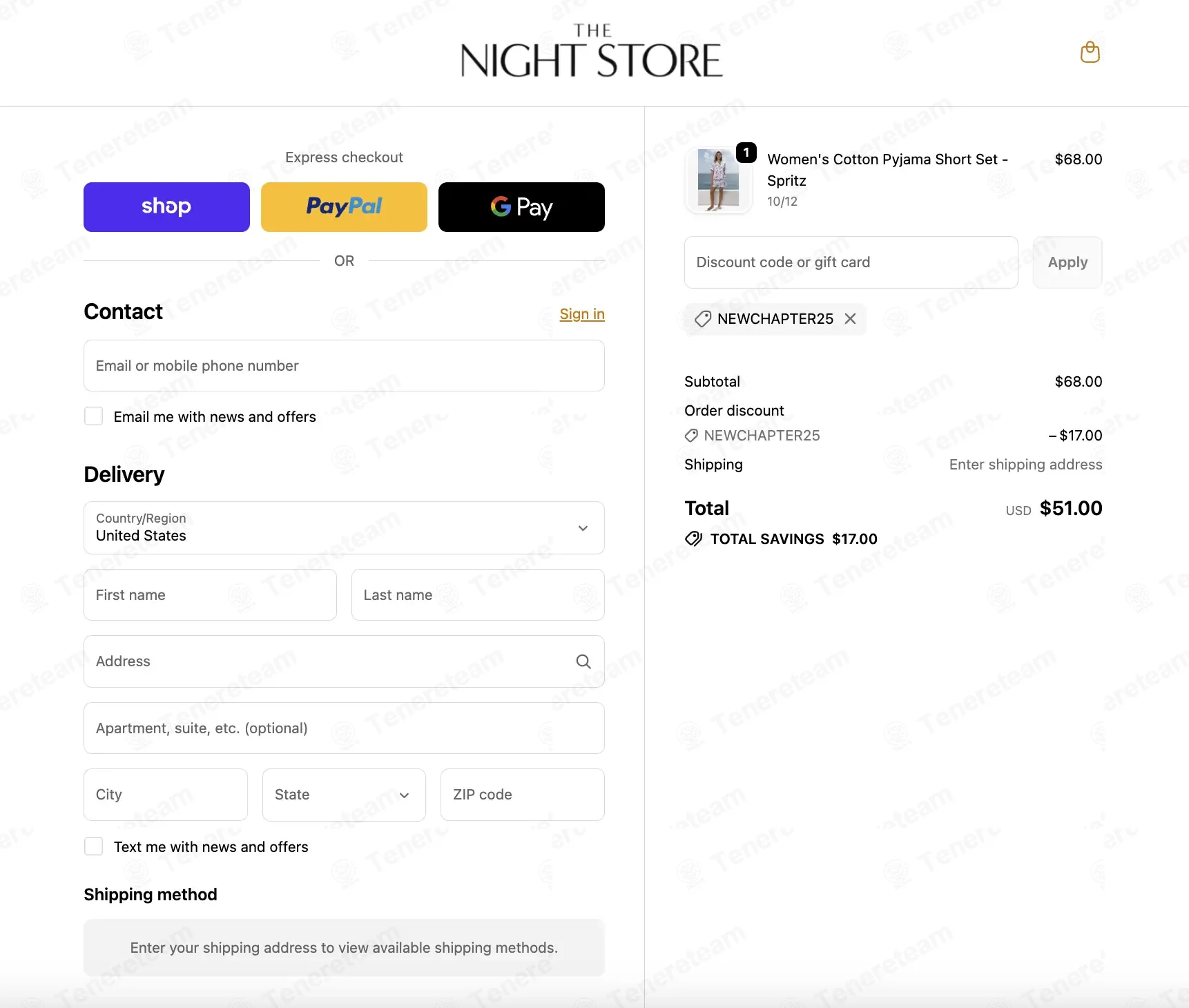 The Night Store coupon code: 25% off with NEWCHAPTER25. Tested and valid as 1 month ago.
