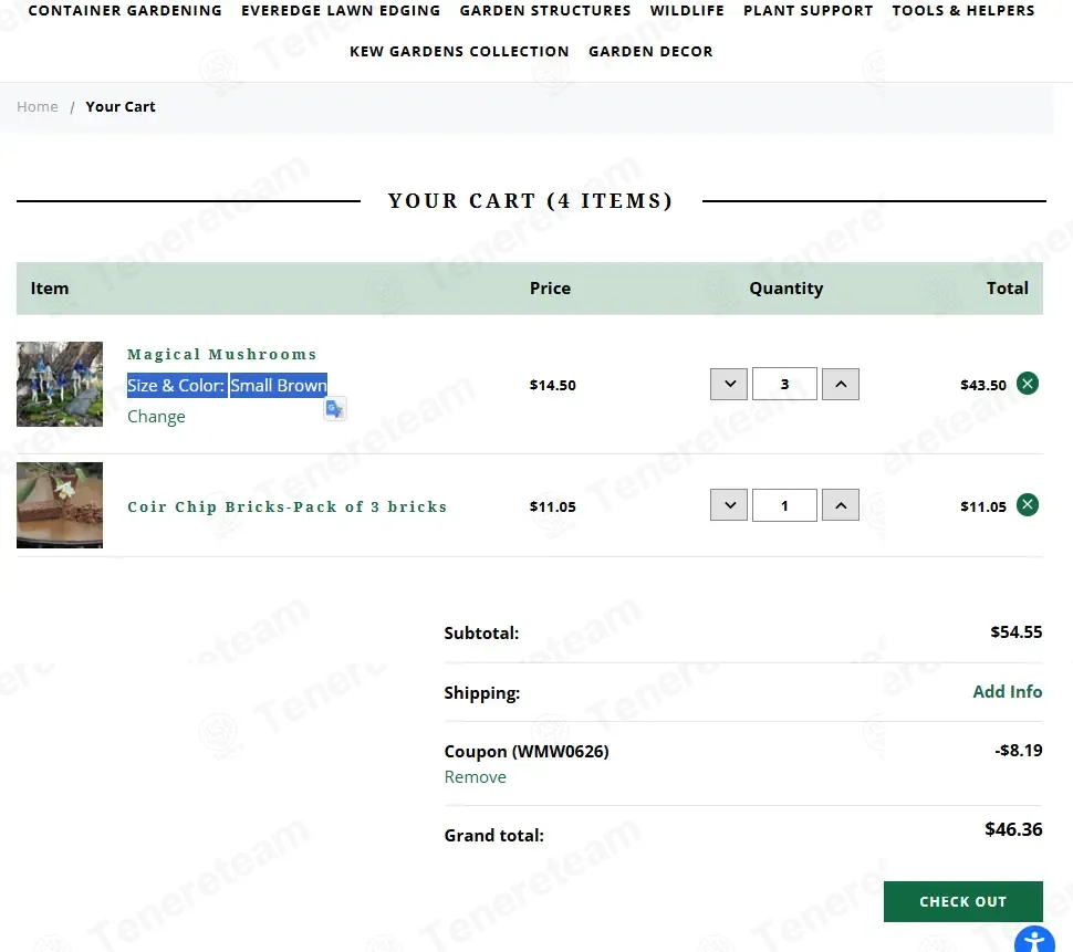 Kinsman Garden coupon code: 15% off with WMW0626. Tested and valid as 4 days ago.