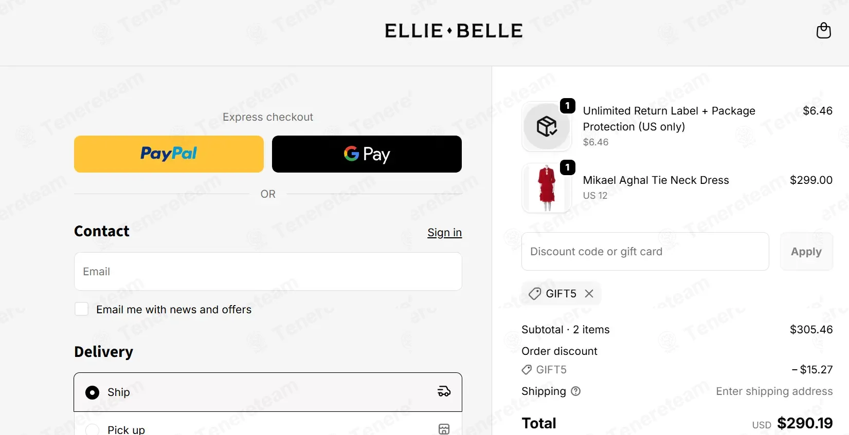 Ellie Belle coupon code: 5% off with GIFT5. Tested and valid as 1 month ago.